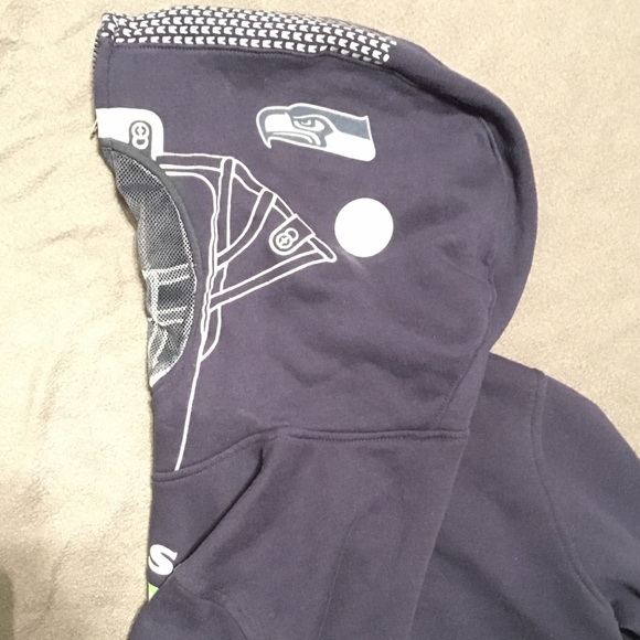 🛍Seahawks zip-up helmet face hoodie - Picture 3 of 4